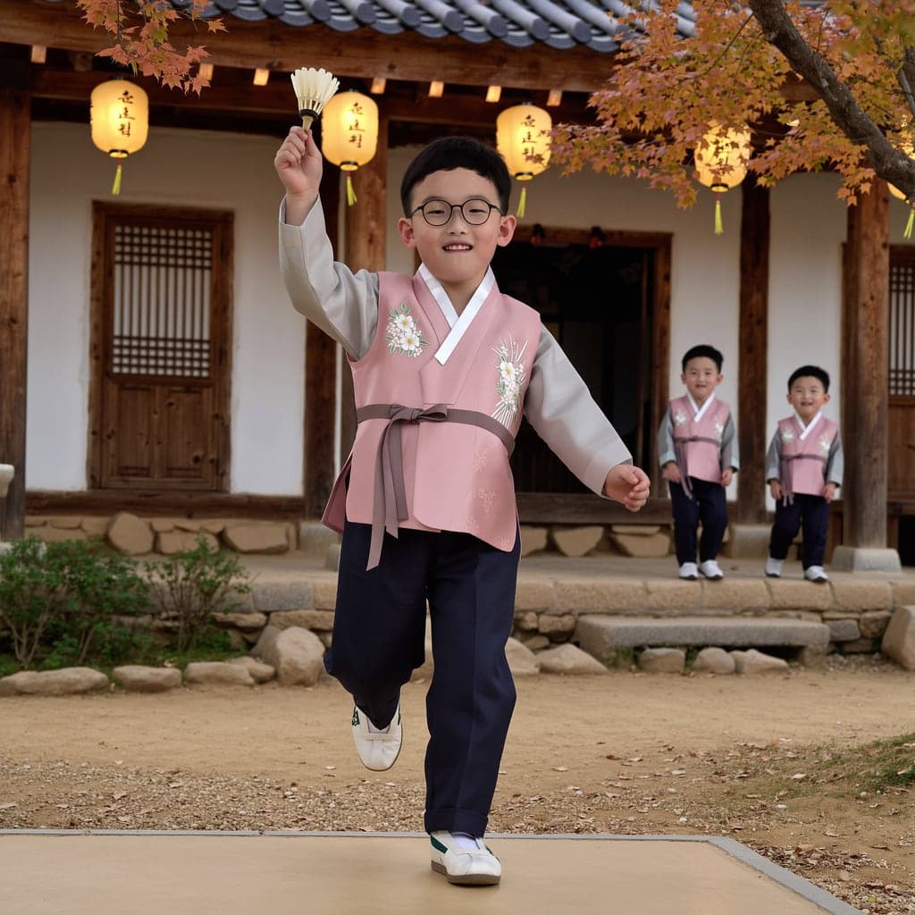 샘플 장면: 마당에서 제기차기